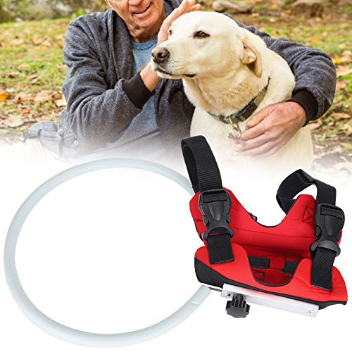 Anillo anticolisión para mascotas, dispositivo de guía, chaleco seguro con arnés para perros, chaleco protector ajustable para perros con anillo, para mascotas ciegas o con discapacidad visual(rojo)