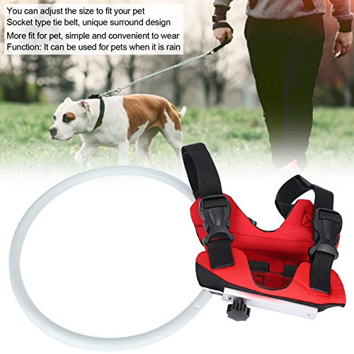 Anillo anticolisión para mascotas, dispositivo de guía, chaleco seguro con arnés para perros, chaleco protector ajustable para perros con anillo, para mascotas ciegas o con discapacidad visual(rojo)