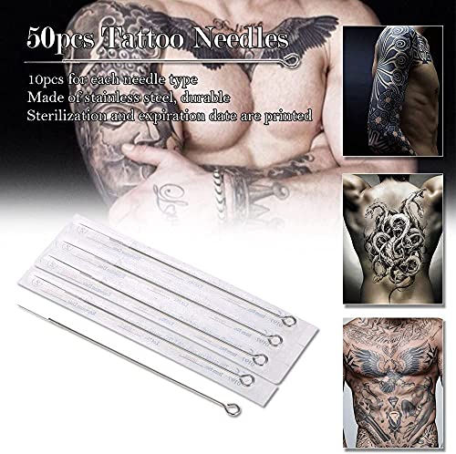 Anself Agujas Tatuaje Desechables Estéril Adhesivo en 5 Modelos 1RL 3RL 5RL 7RL 9RL 50ST