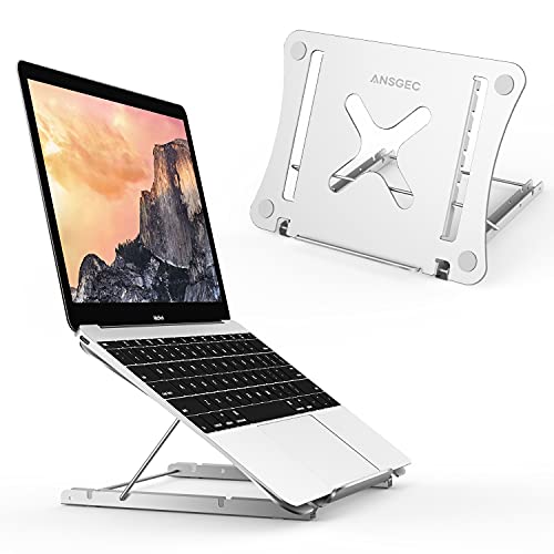 ANSGEC Soporte Portatil, Todo aluminio estable soporte para portatil, Anti-scratch, 12 Ángulos Ajustables soporte ordenador portátil, Refrigeración laptop stand para Macbook DELL, HP, PC y Otro 11-17”