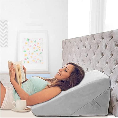 ANYURAN Adjustable Height Triangle Pillow, Memory Foam Bed Wedge Pillow Legs and Back Support, for Acid Reflux, Anti Snoring, Heartburn, Reading