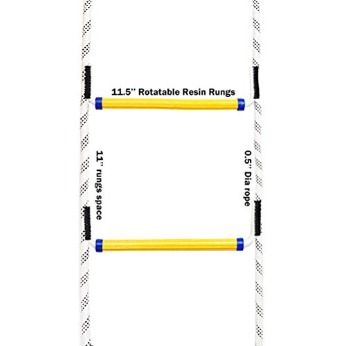 Aoneky Escalera de Cuerda de Escalada para Niños Adultos - Longitud de 1,8M, Carga de 450kg, Juguete de Escalar para Parque Infantil Jardín, Cuerda de Nylon, Peldaños de Resina