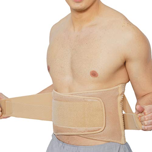 Apoyo lumbar con fuertes tirantes de doble banda, Faja para la Cintura / Espalda / Zona lumbar - Marca Neotech Care - Color Carbón - Talla M