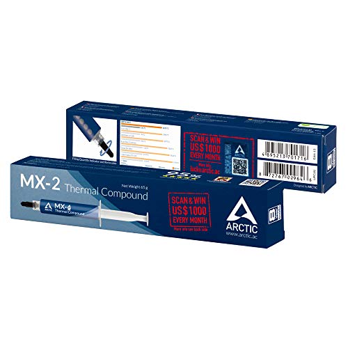 ARCTIC MX-2 (65 g) - Performance Pasta Térmica para todos los procesadores (CPU, GPU - PC, PS4, XBOX), alta conductividad térmica, aplicación segura, no conductora, no capacitiva