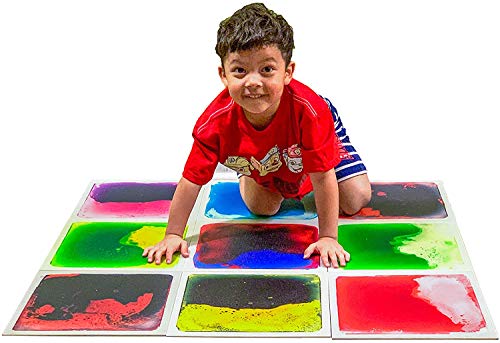 Art3d Azulejos de piso líquido sensorial para niños, niños pequeños, adolescentes, sala de juegos, piso de baile (30 x 30 cm, 9 unidades)