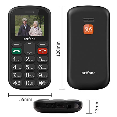 artfone Teléfonos Móviles para Gente Mayor con Teclas Grandes Móviles para Ancianos con Botón SOS