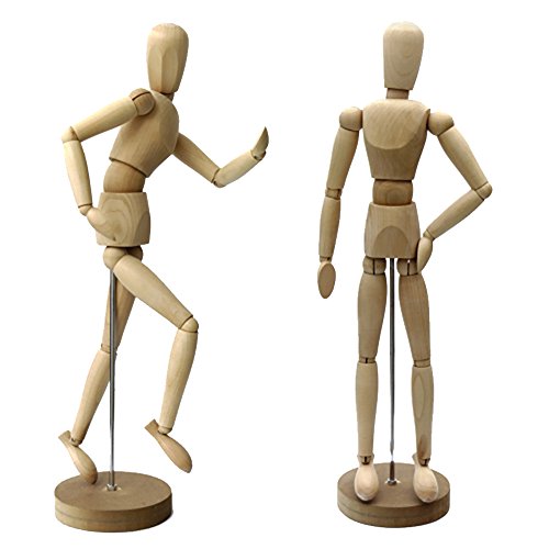 Artina Dalí - Muñeco Masculino/Maniquí Humano de Madera para Dibujo y Pintura - 20 cm - Modelo articulado