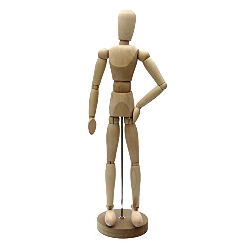 Artina Dalí - Muñeco Masculino/Maniquí Humano de Madera para Dibujo y Pintura - 20 cm - Modelo articulado