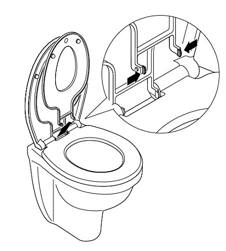 Asiento de inodoro familiar con asiento reductor infantil y cierre suave.