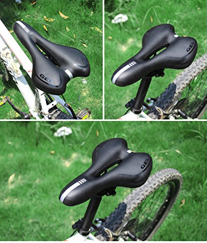 Asiento ergonómico de gel para bicicleta, cojín de asiento de bicicleta con cómodo suave transpirable, para bicicleta de montaña y bicicleta de ciudad