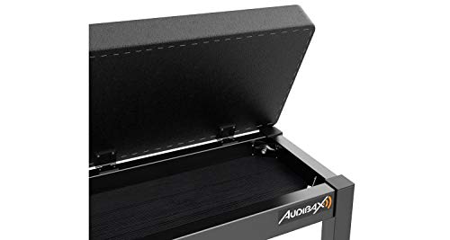 Audibax Banqueta para Piano con Espacio de Almacenamiento, Taburete Óptimo para Órgano Electrónico o Piano Eléctrico, Práctico para Guardar Partituras, Liviano Taburete de Piano Hecho en Aluminio