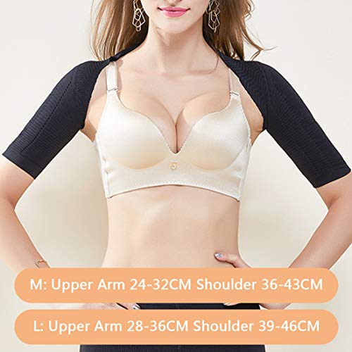 Auivguiv Moldeador De Brazos Mujer Adelgazante Control Shapers Posture Correction Cuerpo Hombro Posture Correcta (Negro, M)