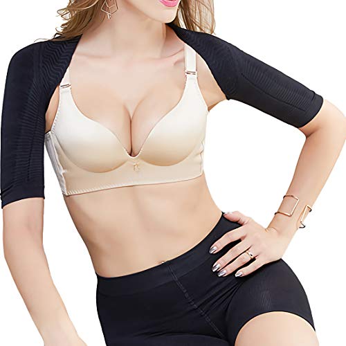 Auivguiv Moldeador De Brazos Mujer Adelgazante Control Shapers Posture Correction Cuerpo Hombro Posture Correcta (Negro, M)