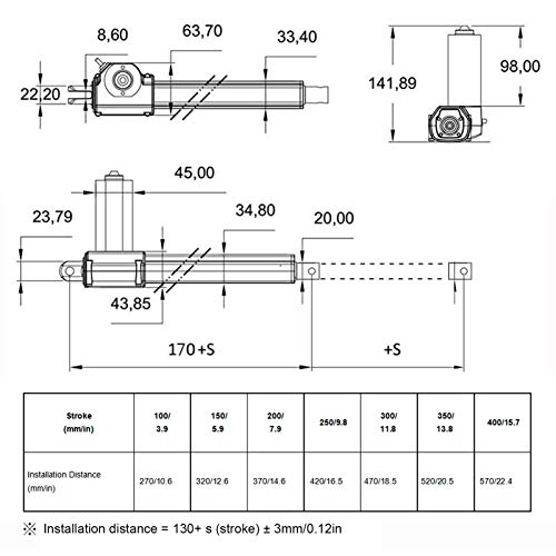 AUNMAS Motor reclinable eléctrico, sillas Elevadoras Motor de Repuesto del actuador del sofá DC24V Motor reclinable eléctrico de Las sillas Elevadoras Reemplazo del actuador del Motor