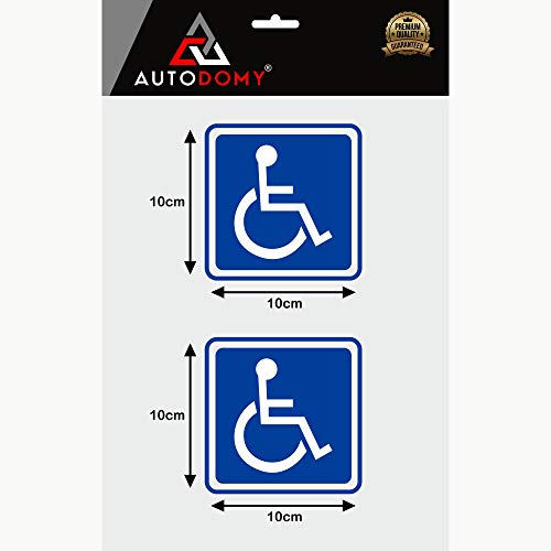 Autodomy Pegatinas Discapacitado Minusválido Pack 2 Unidades para Uso Externo Coche Furgoneta Camión