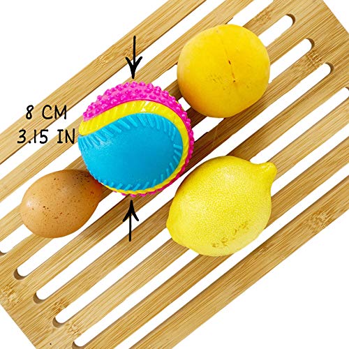 AVANZONA Pelota para Perros, Pelota Goma de 5 Sentidos 8 CM, Vista, oído, Tacto, olfato, Gusto, Pelota para Perros Ciegos y Perros Pequeños, Medianos y Grandes.