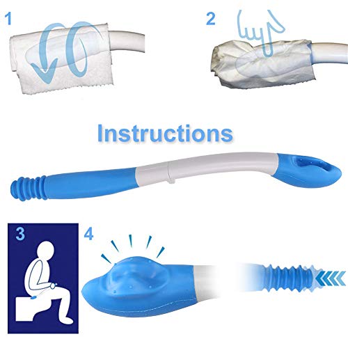 Ayuda para el inodoro Easy Wipe, papel higiénico Comfort Wiper plegable Soporte de asistencia para autolimpieza con agarre de tejido con ayuda de limpieza de largo alcance para la higiene del inodoro