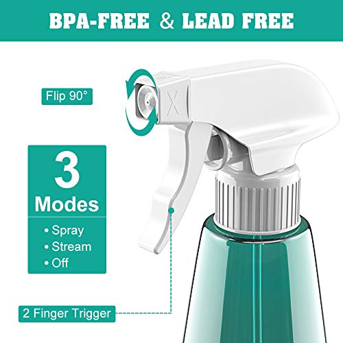 Babacom Botella de Spray Vacías de Plástico (1 PCS), Pulverizador Agua de Gatillo con 3 Modos (Spray&Chorro&Apagado), Bote Spray Pulverizador para Plantas, Limpieza, Cocina (500ML)