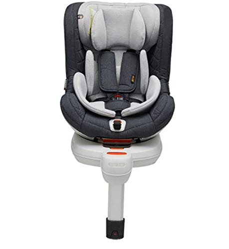 Babify Protect-Fix Silla de Coche Isofix Giratoria 360º - Grupo 0+ 1 (0-18 kg) - Color Soft Grey