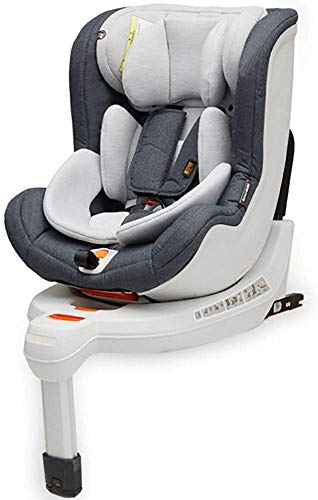 Babify Protect-Fix Silla de Coche Isofix Giratoria 360º - Grupo 0+ 1 (0-18 kg) - Color Soft Grey