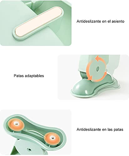 Babify Reductor WC con Escalera para niños - Adaptador para Inodoro - Doble altura ajustable de 1 a 7 Años - Cojín Antideslizante Incluido - Facil Limpieza - Color Blanco/Gris