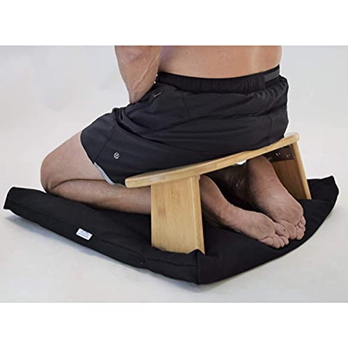 Banco de Meditación, Taburete de Rodillas Plegable Portátil Banco Ergonómico de Bambú para Yoga, Usado para Ceremonia del Té, Yoga, Oración