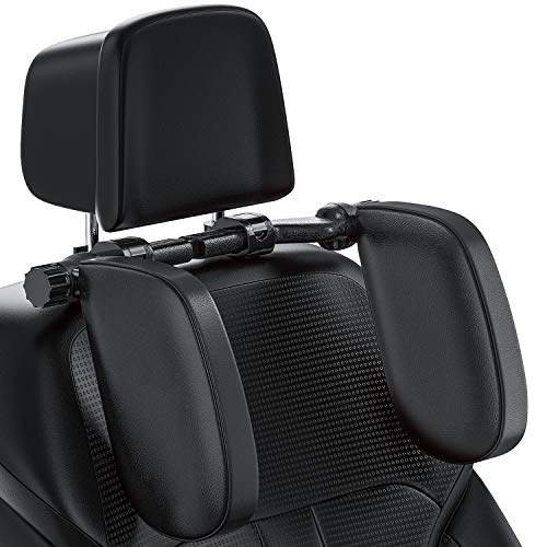 BANNIO Reposacabezas Coche, Apoyacabezas Lateral Barra Deslizante Ajustable para Asiento de Coche, Reposa Cabezas para Niños Adultos, Negro