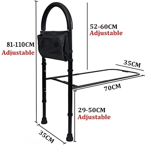 Barandilla cama Barra de asistencia de cama con bolsillo de almacenamiento, riel de cama ajustable en altura for adultos mayores, asistencia for entrar y salir de la seguridad de la cama médica y asis