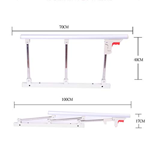 Barra de seguridad lateral para cama de aleación de aluminio Barandilla de Seguridad de Cama Plegable Guardia Lateral para Personas Mayores los Adultos ayudan a Manejar la Barra para discapacitados
