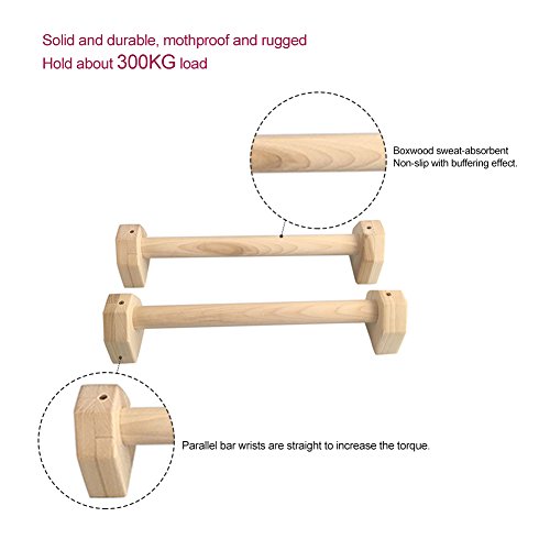 Barras Paralelas Calistenia,2pcs Boj 50Cm Calistenia En Casa Paralelas Fondos Estable Juego De 2 Barras De Madera con Manillar De Doble Asa para Yoga Ejercicio Ejercicio Estante La Cabeza Barra Doble