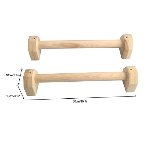 Barras Paralelas Calistenia,2pcs Boj 50Cm Calistenia En Casa Paralelas Fondos Estable Juego De 2 Barras De Madera con Manillar De Doble Asa para Yoga Ejercicio Ejercicio Estante La Cabeza Barra Doble