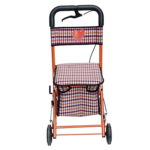 Bastidores para caminar de altura ajustable, andador, andador con ruedas para personas mayores - Carrito de compras plegable con asiento - Ayuda a la movilidad para adultos, personas mayores, ancianos