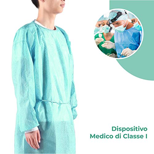 Bata desechable médicos TNT 25 gr DM Clase I Bata de trabajo desechable para visitante paciente con elásticos