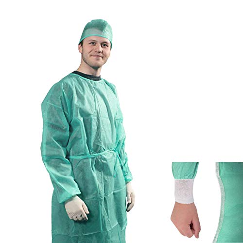 Bata desechable médicos TNT 25 gr DM Clase I Bata de trabajo desechable para visitante paciente con elásticos