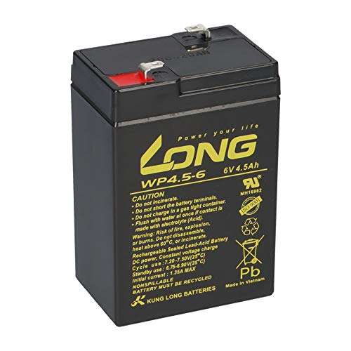 Batería compatible con LC-R064R5P 3-FM-4,5 20HR 3 FM 4.5 3FM4,5 3FM4.5 6V 4Ah AGM, plomo vellón