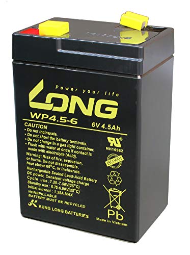 Batería compatible con LC-R064R5P 3-FM-4,5 20HR 3 FM 4.5 3FM4,5 3FM4.5 6V 4Ah AGM, plomo vellón