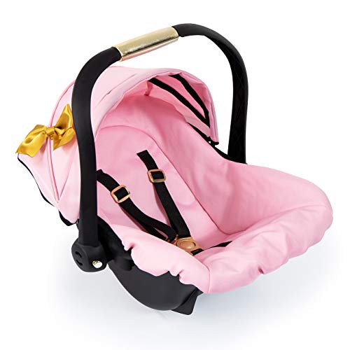 Bayer Design 67990Aa, Silla de Coche Easy Go Comcinturón, Accesorios, Asiento Para Bebé de Muñecas, Moderno, Rosa, Oro, Color Pajarita