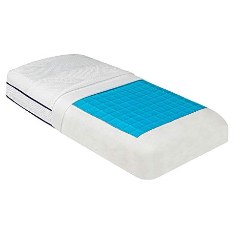 Beautissu Almohada Cervical de Gel y Espuma de Memoria Beauergo GN cojín ortopedico - 65x40x14 cm - cojin Cervical, Almohada viscoelástica para Cualquier Postura - Forma ergonómica