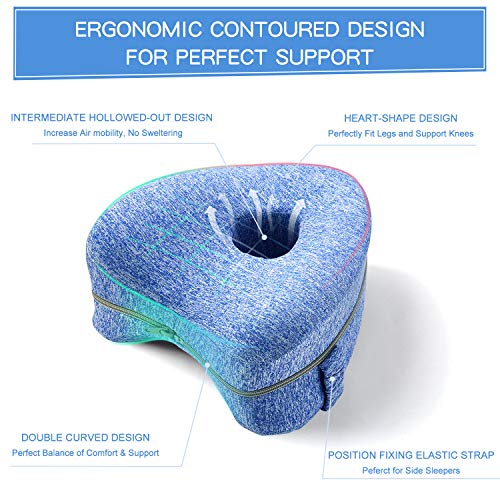 BEAUTRIP Cojín para piernas | Almohadas ergonómicas para Dormir Laterales | Almohada viscoelástica de Apoyo para Las Rodillas para Personas Que Duermen de Lado