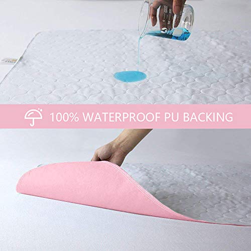 Bedecor Lavables colchón Protector Impermeable/Colchón Incontinencia,Antibacteriano, Anti-ácaro,para incontinencia, niños, Adultos Mayores -70 x 90cm (Rosado)