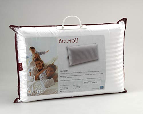 Belnou Almohada Viscoelastica Compacta. Comoda Transpirable. Cremallera. Lavable. Firmeza Media. Confortable Adaptable. Calidad. Visco Bianco. Cama 135 cm