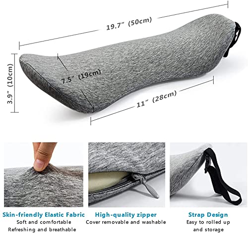 BEOBEU Almohada de apoyo lumbar para cama de dormir, cojín de respaldo inferior de espuma viscoelástica para sillas de oficina, reclinables, sillas de ruedas, asientos de coche