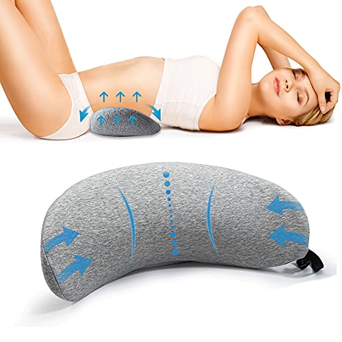 BEOBEU Almohada de apoyo lumbar para cama de dormir, cojín de respaldo inferior de espuma viscoelástica para sillas de oficina, reclinables, sillas de ruedas, asientos de coche