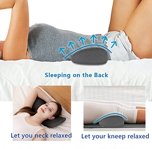 BEOBEU Almohada de apoyo lumbar para cama de dormir, cojín de respaldo inferior de espuma viscoelástica para sillas de oficina, reclinables, sillas de ruedas, asientos de coche