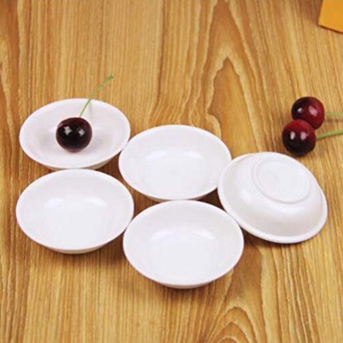 BESTonZON 10 unids Salsa Platos Platos de Condimento Redondos Plato de Sushi Plato Plato Platos Mini Aperitivo Platos