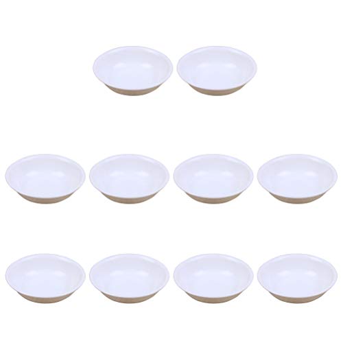 BESTonZON 10 unids Salsa Platos Platos de Condimento Redondos Plato de Sushi Plato Plato Platos Mini Aperitivo Platos