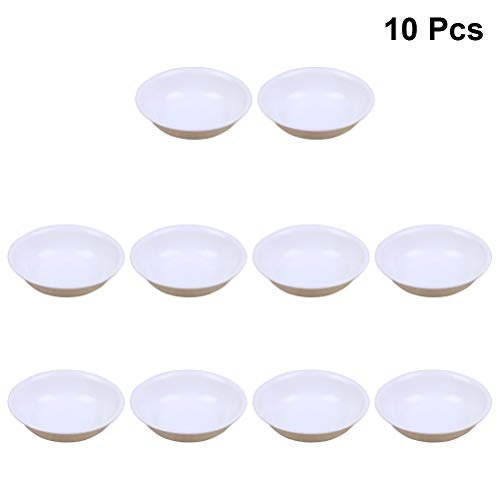 BESTonZON 10 unids Salsa Platos Platos de Condimento Redondos Plato de Sushi Plato Plato Platos Mini Aperitivo Platos