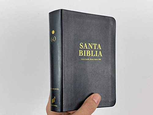 Biblia Reina Valera 1960 Letra Grande 10 Puntos Lectura Cómoda Tamaño Portátil Imitación Piel Negro Canto Dorado Palabras de Cristo en Rojo Referencias Cruzadas Concordancia y Mapas