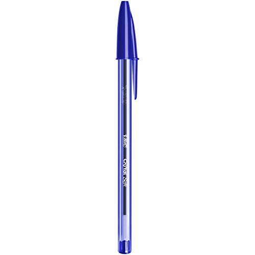 BIC Cristal Bolígrafos, Soft, Azul, Óptimo para material escolar,Punta Media (1.2mm), 10 unidades