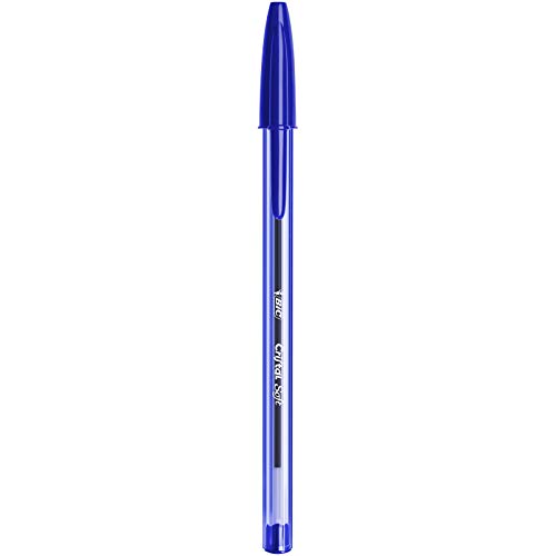 BIC Cristal Bolígrafos, Soft, Azul, Óptimo para material escolar,Punta Media (1.2mm), 10 unidades